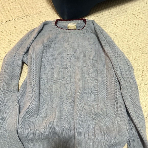 Turnbull and asser knit cable blue and burgundy pullover - Picture 2 of 6